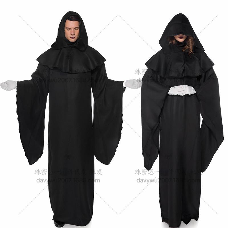 

Хэллоуин костюм взрослый плащ плащ колдун мантия средневековый рыцарь церковный священник принц вампир костюм XL