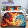 Dragon and unicorn  Pattern Bedding Quilt Set Quilt Cover Pillowcase Home Decoration  Gift (1 * duvet cover + 2 * pillowcase, without core)