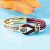 Fashion Light Luxury Diamond-encrusted Horseshoe Buckle Bracelet High-end Zircon Woven Hand Rope Versatile Niche Temperament Bracelet