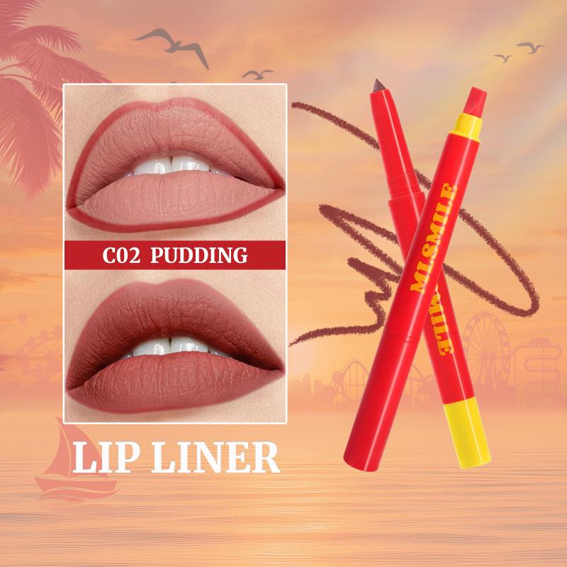 

Waterproof Double-Ended Silicone Lip Liner Pencil with Non-Stick Matte Silky Lipstick 0.8g