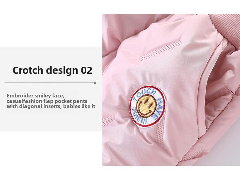 Kids' Winter Windproof Velvet-Lined Cotton Pants