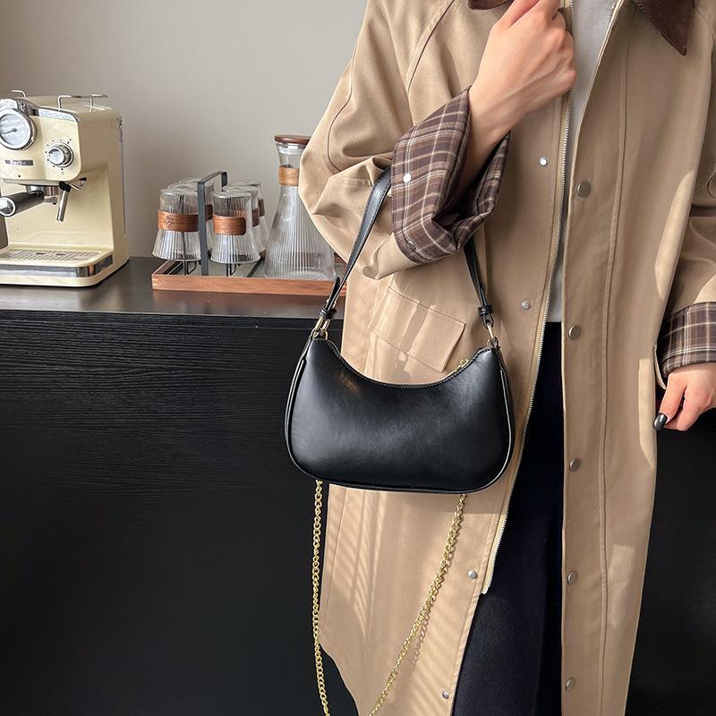 Trendy Underarm Bag Women's New Fashion Summer Solid Color Casual Simple Texture Shoulder Bag Tide