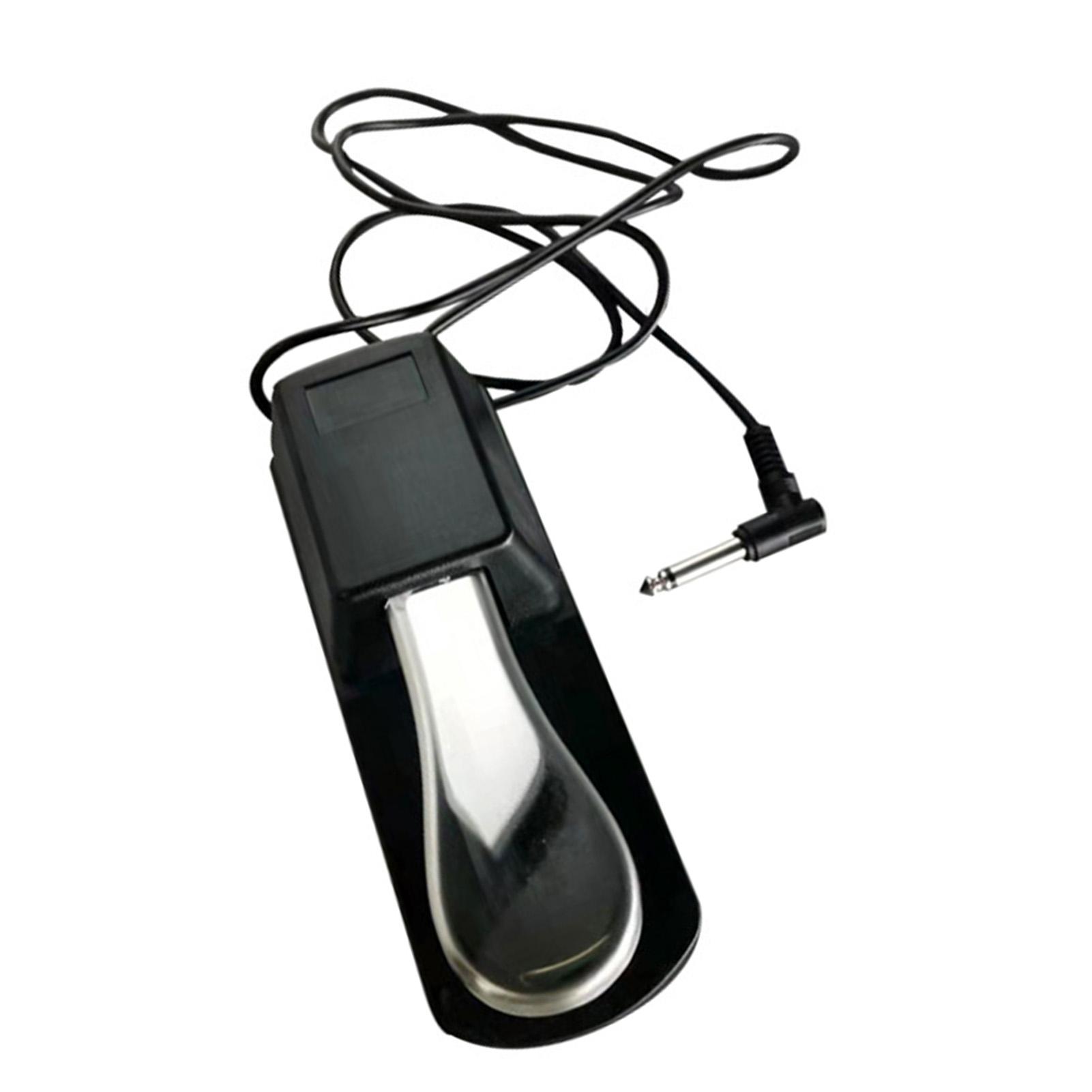 

Педаль сустейна с двойным полюсным переключателем, нескользящая, серебристая, универсальная педаль сустейна для цифрового пианино