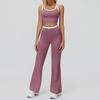 Completo da Yoga da Donna Transfrontaliero: Color Block Nude Feel, Vita Alta Costolata, Abbigliamento Sportivo Fitness Versatile