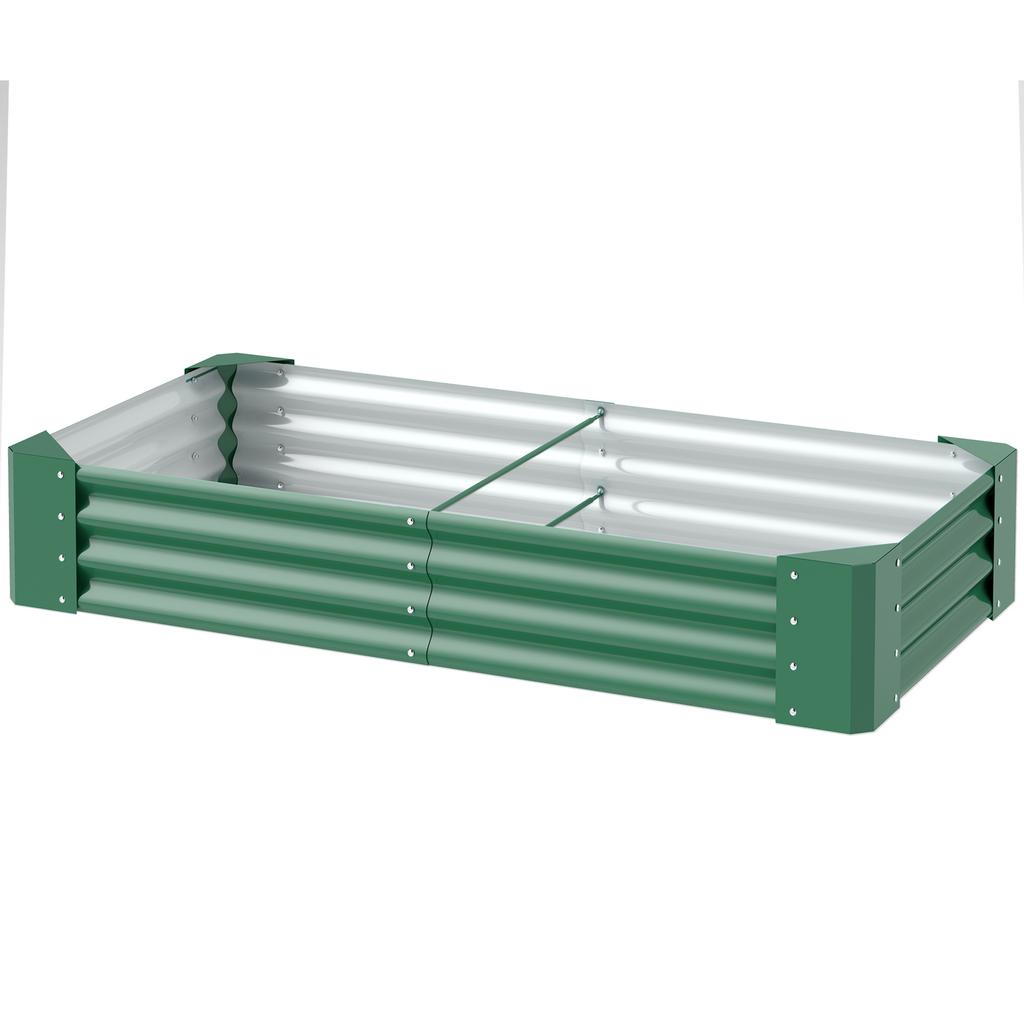 180 x 90cm Galvanised Steel Open Planter - Green