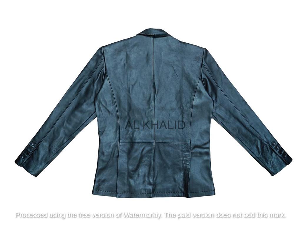 100% Leather Lambskin Handmade Black Stylish Blazer Business Causal Formal Men