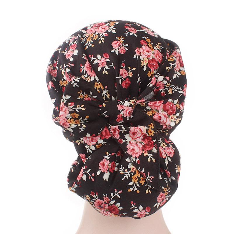 Women's Muslim Hijab Cancer Chemo Caps Flower Print Turban Cap Hair Loss Headscarf Elastic Cotton muslim Hijab Scarf Headwear