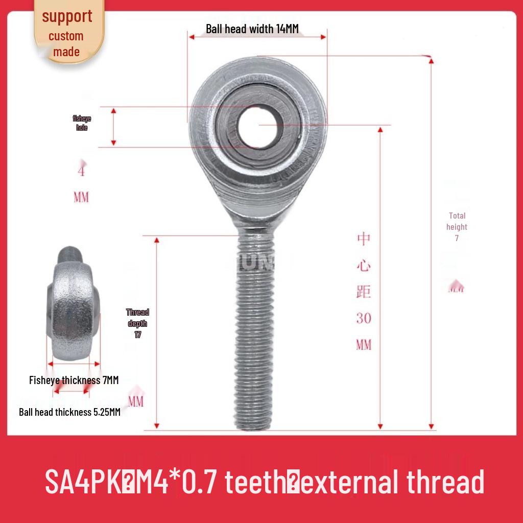 Spherical Plain Bearings: Universal Joint Ball Joint Rod End, Internal SI, External SA, Sizes 5-40