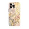 Pink gold abstract smudge oil painting mobile phone case iPhone12pm anti-drop film case Apple 17 artistic niche model