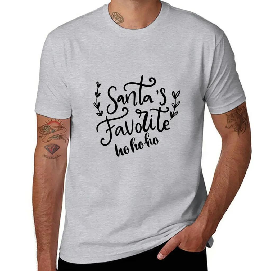 Copy of Santas Favorite Ho Funny; T-Shirt Oversizeds Customs Big and Tall T Shirts for Men