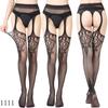 European & American Women's Mesh Jacquard Garter One-Piece Pantyhose