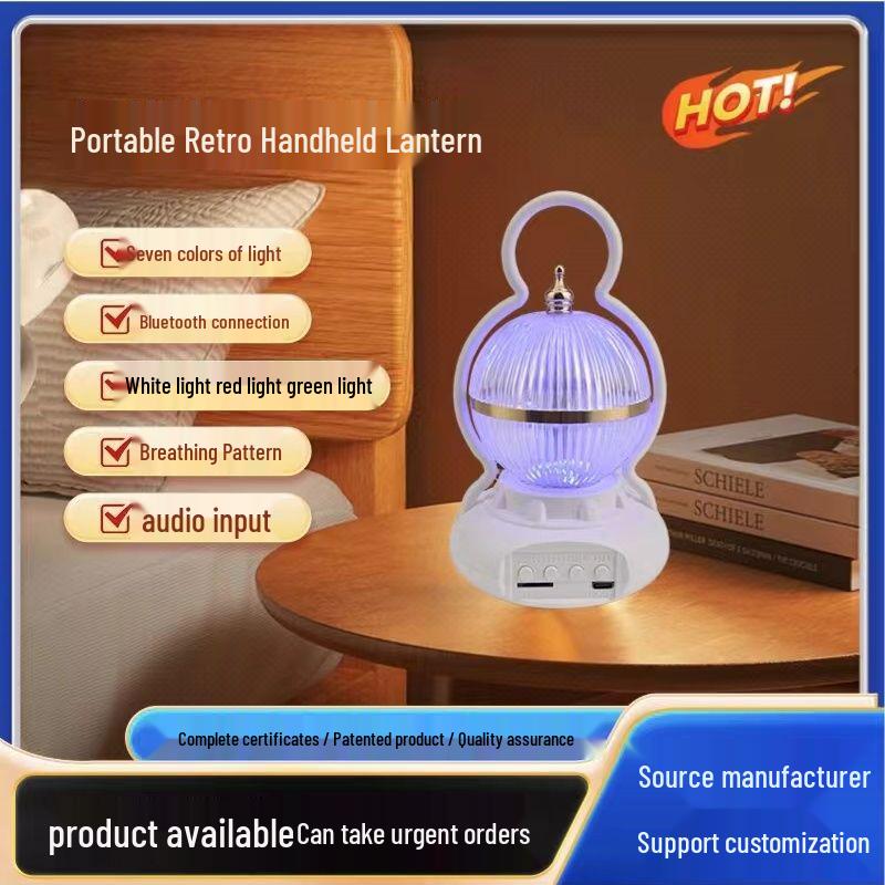 Mini Bluetooth Speaker with Seven-Color Ambient Light for Camping & Home