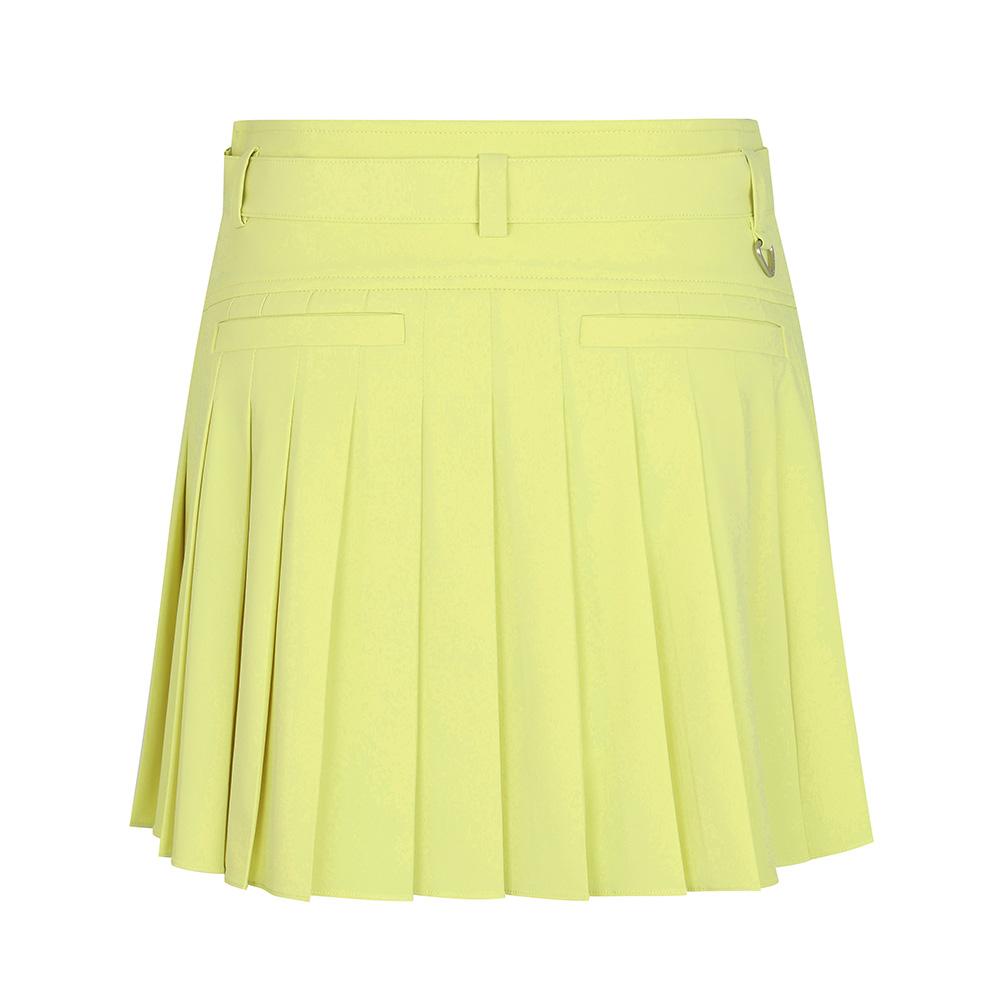 MALBON GOLF Variation Pleated Belted Skirt Yellow (Woman)