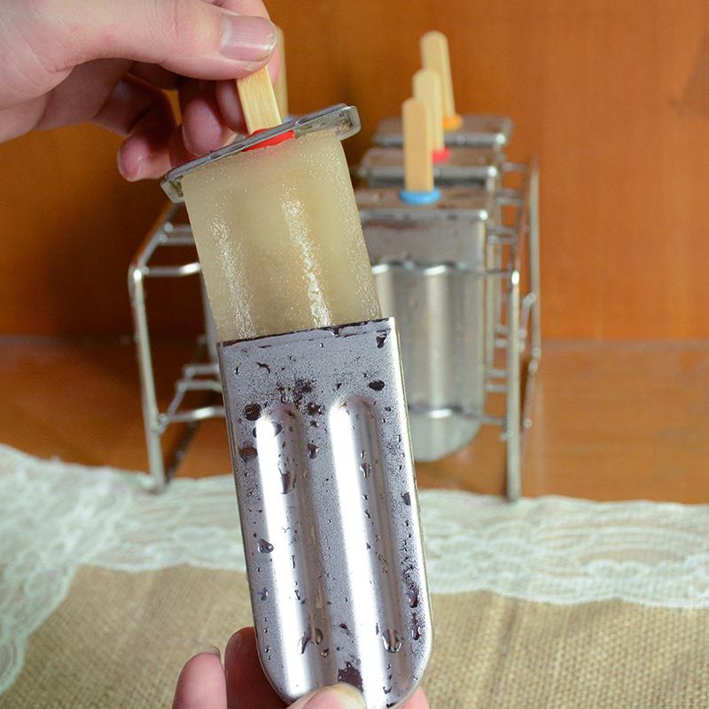 Roestvrijstalen ijslollyvormrek Ijslollyvorm Bevroren lolly Ijslollymaker Zelfgemaakte ijsvorm met ijslollyhouder