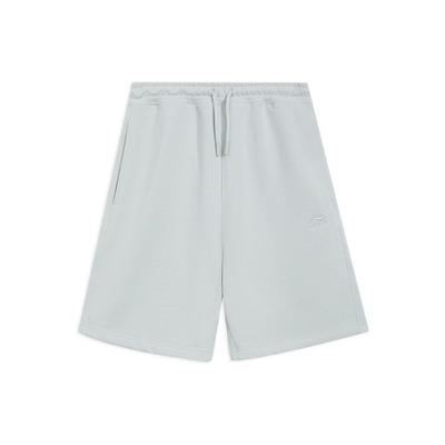 Li Ning Sports Trend Series Solid Color Lace-Up Breathable Casual Shorts Men Shorts Micro-Crystal-Gray AKSS309-1