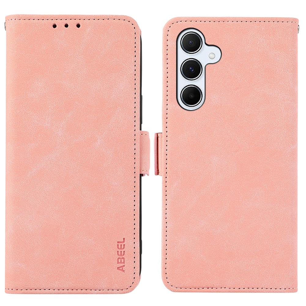 

For Samsung Galaxy A36 5G Case PU Leather Folio Stand View RFID Blocking Phone Cover Pink