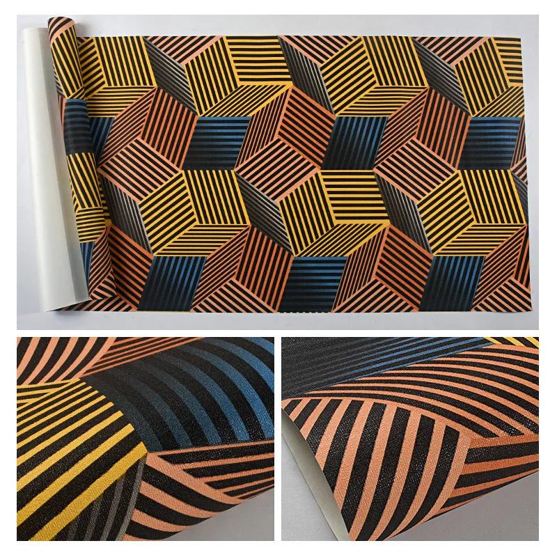 KTV Wallpaper Karaoke Hall Flash Wall Cloth 3D Reflective Plaid Geometric Pattern Graphic Theme Box Background Wall Wallpaper