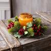 18cm Christmas Decor Elegant Candle Decoration Table Decorations Rose Design Christmas Atmosphere Mini Wreath Home Decor Christmas