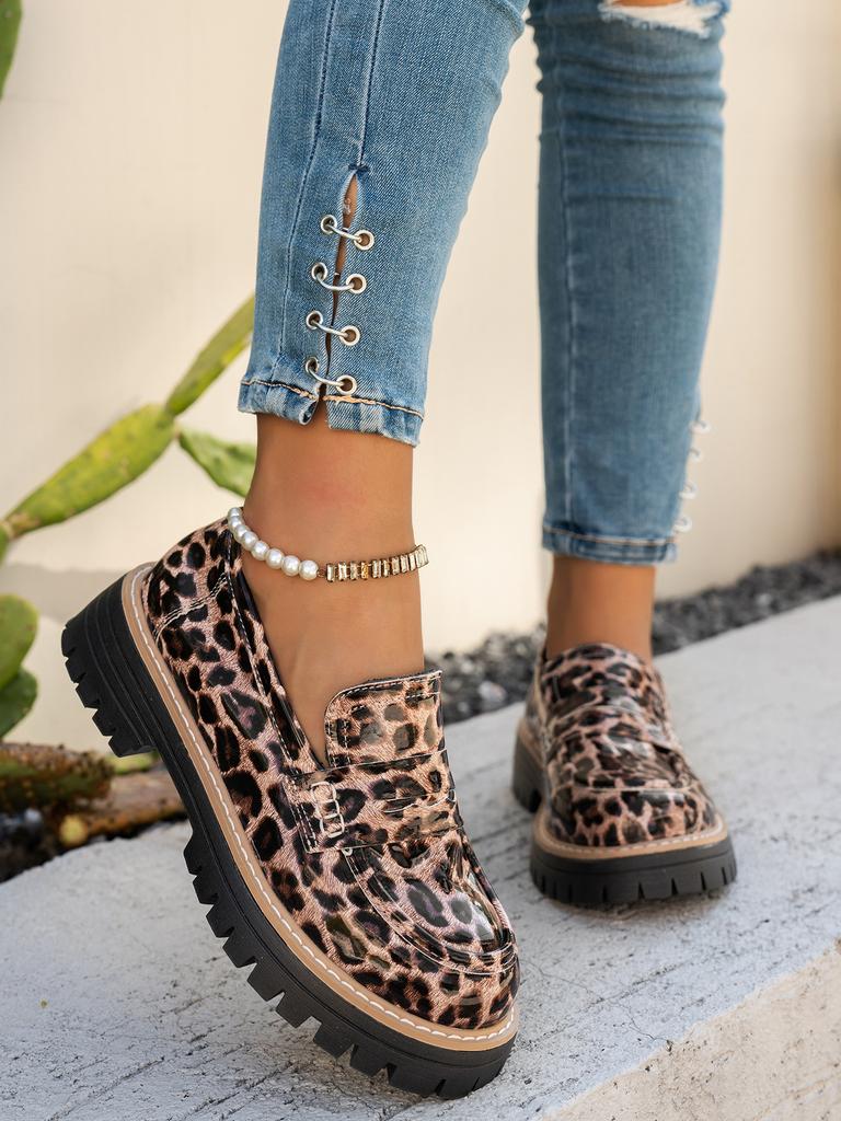 Außenhandel Übergröße Britischer Stil Goldene kleine Lederschuhe Damen Herbst Neu Japanische Slipper Plateau Einzelne Schuhe