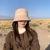 Hat Female Tide Autumn and Winter Casual Hollow Striped Bucket Hat Fashion Versatile Knitted Dome Basin Hat Foldable