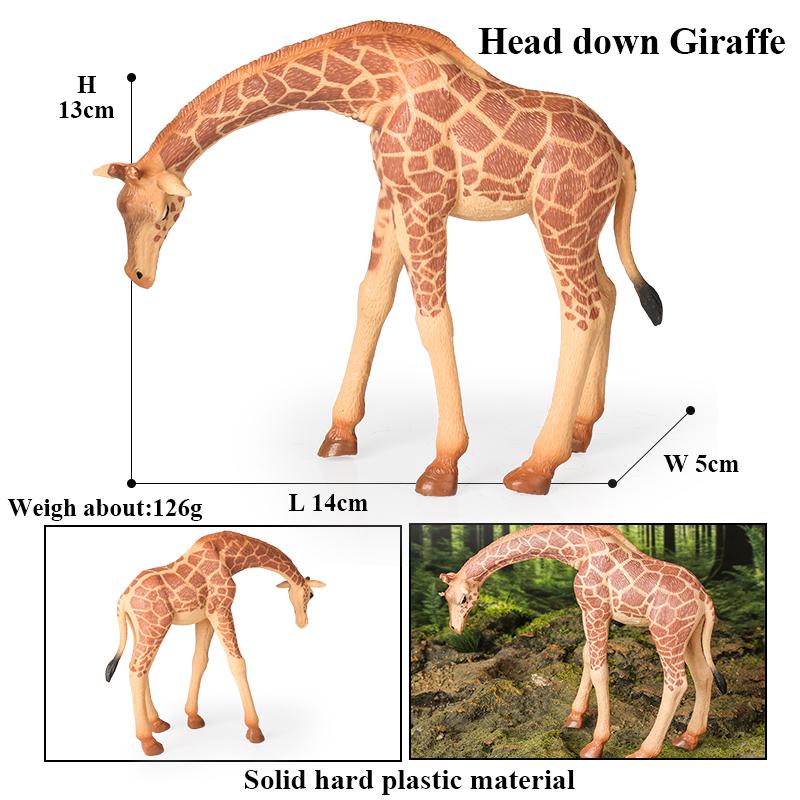 Oenux Zoo Afrika Wildtier Giraffe Simulationsmodell Actionfiguren PVC Pädagogisch Niedliches Spielzeug für Kinder