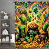 St. Patrick's Day, Irish Theme Shower Curtain, Bathroom Decorative Shower Curtain, Waterproof Shower Curtain with Hooks