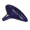 12 Sound Hole Alto C Ocarina Ceramic Ocarina Instrument Kit with Hand Holder and Musical Score Blue