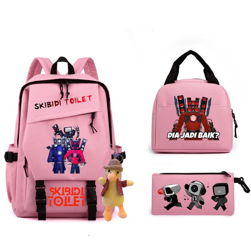 2023 Cross-border New Product Skibidi Toilet Man Spoof School Bag Elementary School Student Backpack Satchel Pencil Bag