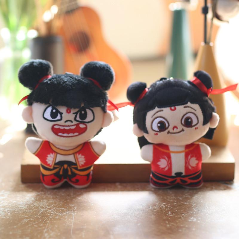 Nezha Plush Aobing Keychain Pp Cotton Stuffed Backpack Decor Gift For Kids