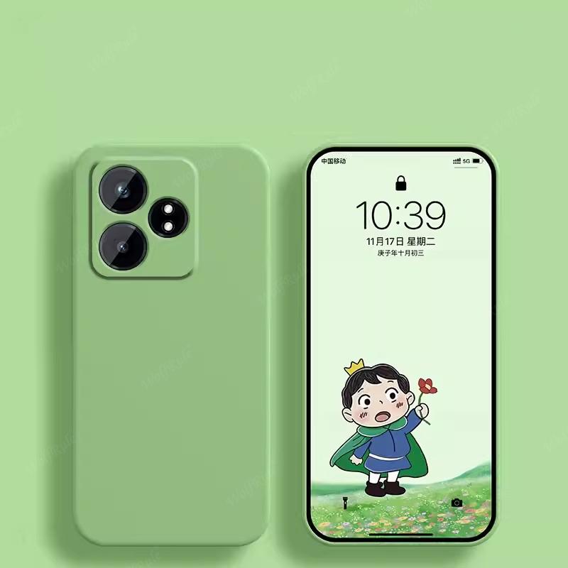 For Realme GT 6T Case Cover OPPO Realme GT 6T Capas New Original Liquid Silicone Shockproof Bumper TPU Soft Fundas Realme GT 6T