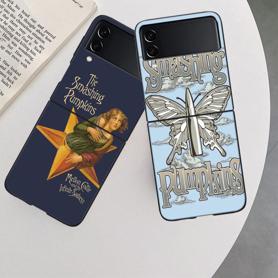 Rock The Smashing Pumpkins Phone Case For Samsung Z Flip 7 6 5G Galaxy Z Flip 5 4 3 Black Hard Cell Cover Luxury PC Shell Coque
