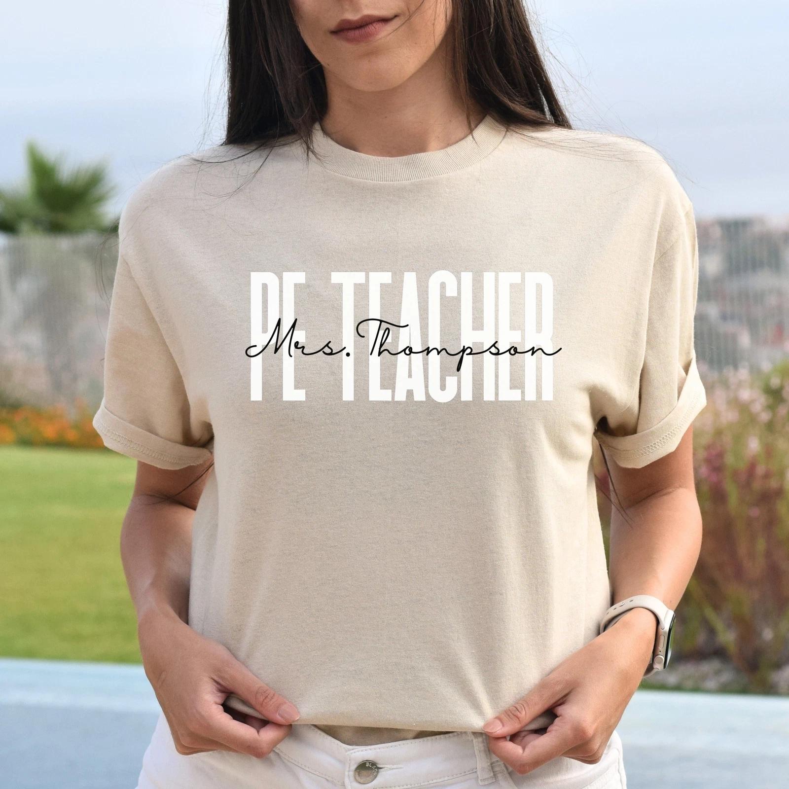 Personalized PE Teacher T-shirt gift Custom Physical Education Teacher Unisex Te S