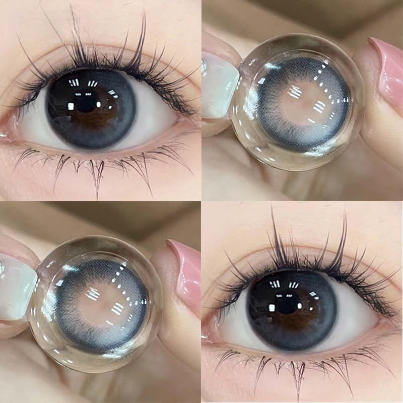 

2 шт. Контактні лінзи для короткозорості MillCreek Basque Series Black Blue Pink 14.2MM Beauty Cosmetics Natural Eye Contact Lenses для учнів класу для щорічного використання 0 синій