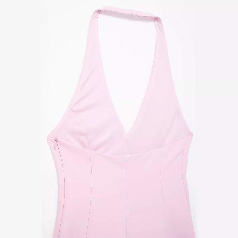 Summer Women's Halter Neck Short Dress - European and American Street Fashion