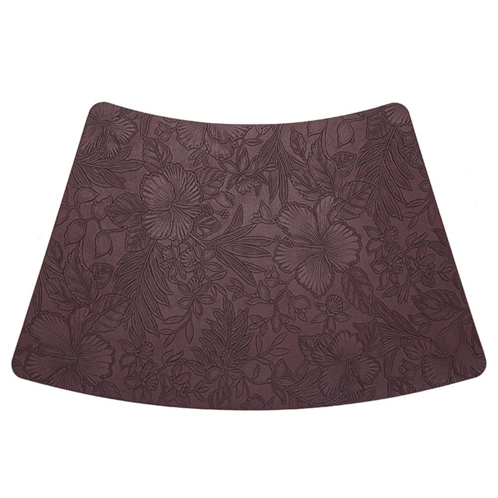 PU Leather Placemats Fanshaped Table Protective Pads Durable Dining Table Place Mats  Hotel