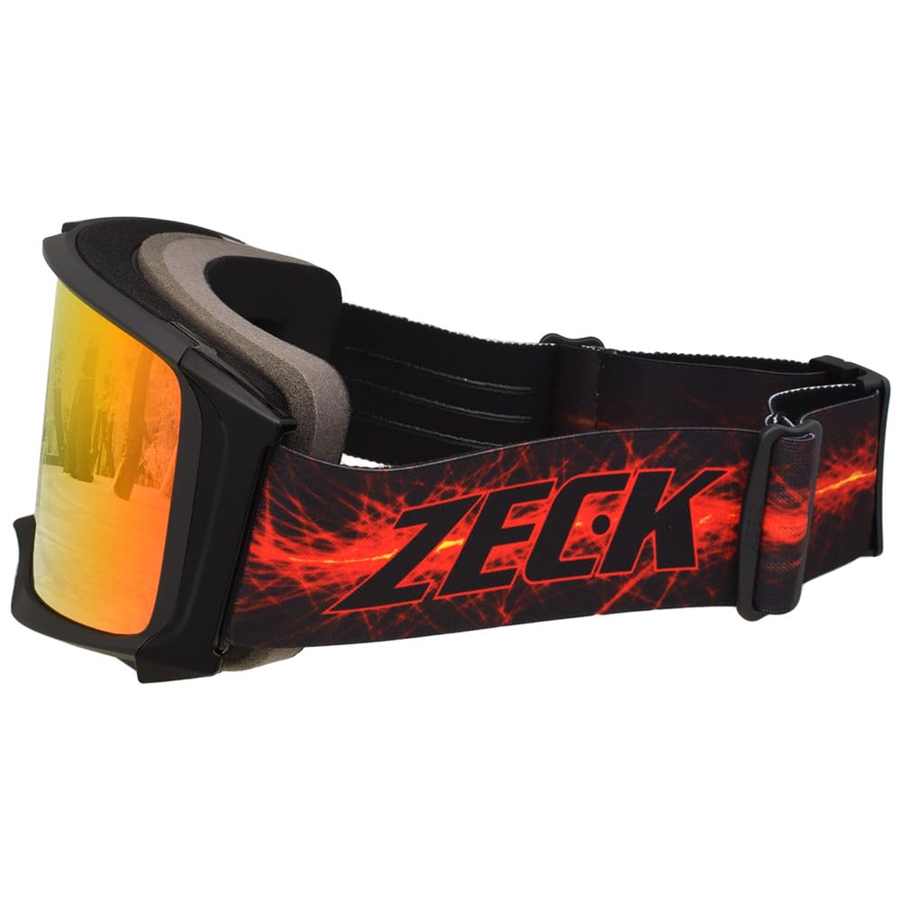 ZECK Snow Goggles Asian Matte for Snowboarding and Double Flat Lens LZ-18J, Fit, Black, Skiing, Lens,