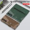 Samsung Z Fold7 Business Style Armor Flip Case with Pen Slot, Card Holder, and Screen Protector.