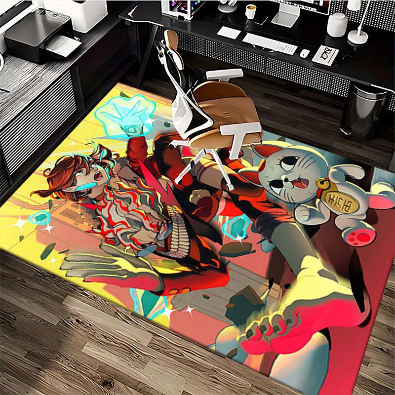1pc Anime Cat and Demon Chair Mat - Office Desk Pad with Cute Cartoon Design, Non-Slip Rug for Home Decor, Suitable for All Seasons, Perfect Gift Idea