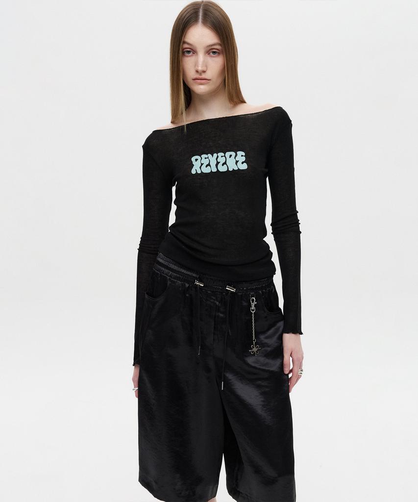 Diaeneseualumeon Satin Bermuda Shorts Black