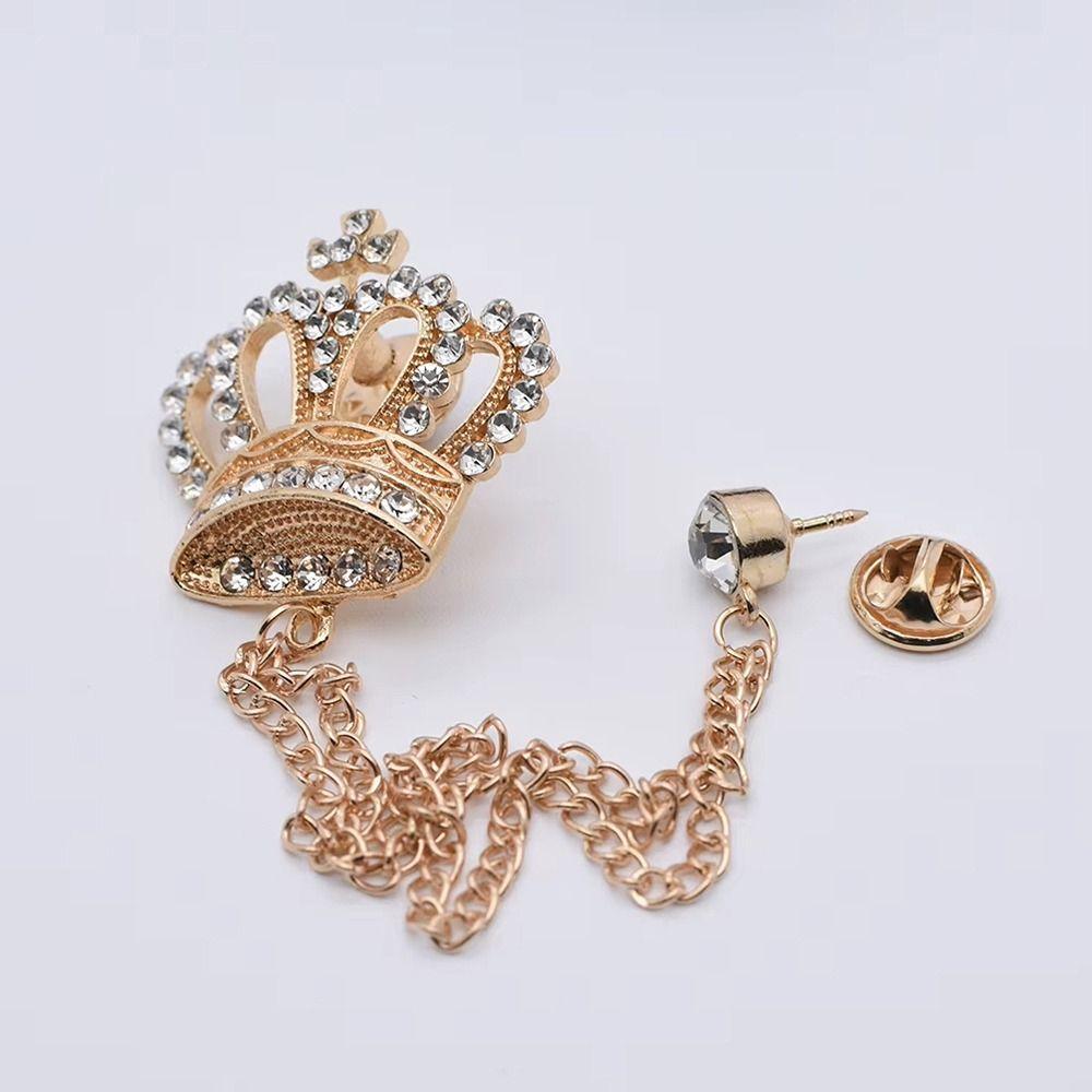 1Pcs Temperament Chain Brooch Vintage Collar Jewelry For Women Dress Mens Shirt Suit Set