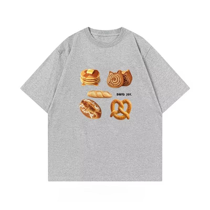 2025 New Summer Casual Short Sleeve T-Shir Print Cotton Regular Fit Round Neck Breathable Loose Unisex Tee Men Women Clothing