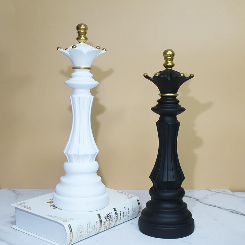 Classic Chess Piece Decoration Accessories Resin King Queen Knight Crafts Desktop Study Living Room Decoration Chessman