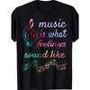 European Sizes Men's Music Note & Sound Wave Graphic T-Shirt - Breathable Loose Fit Round Neck Short Sleeve