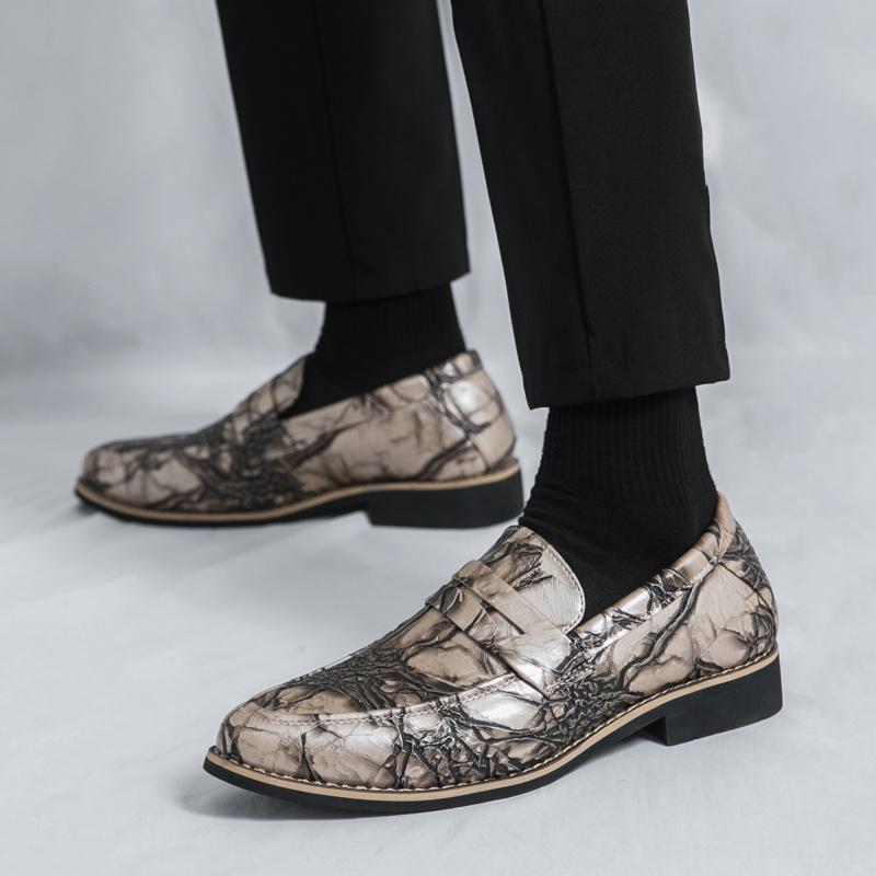 Retro Casual Business Shoes Man Original Slip-on Men's Dress Shoes Fashion Design Leather Loafers For Men mocassins masculino