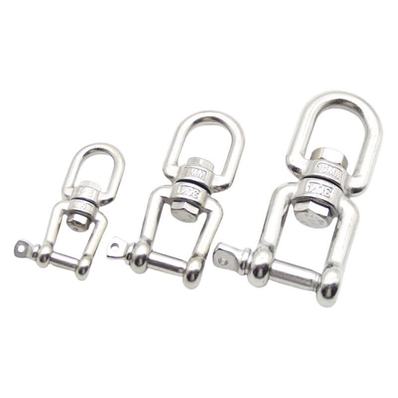 304 Stainless Steel Jaw Swivel Anchor Connector Duty Boat Marine Yacht Swivel Snap Rolling Shackle Hooks Device Swivel Snap