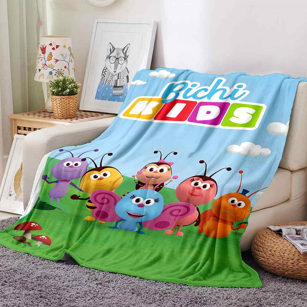 1Pc Bugs Garden Blanket For Couch Bed Plush Cozy Fuzzy Blanket Super Soft Warm Blankets For Fall And Winter 09187
