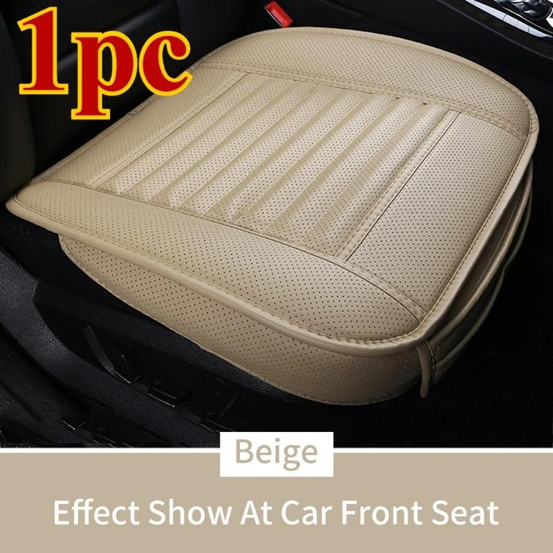 Car Seat Covers, Breathable Pu Leather Pads, Perforated Leather Front Seat Covers, All-Season Anti-Slip Pads