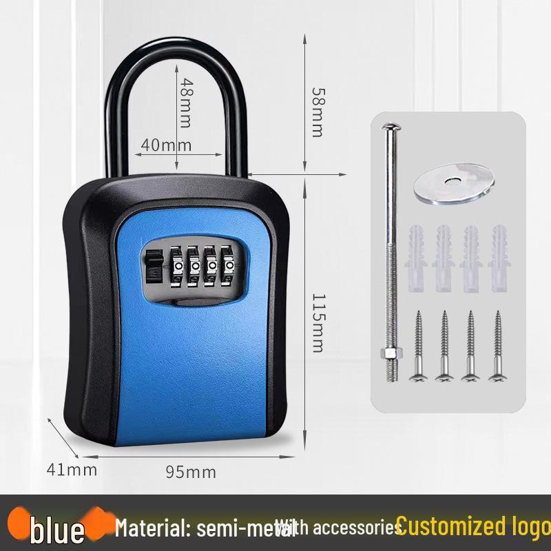 Wall-Mounted Key Lock Box for Temporary Sites with Peephole - No Drill Installation