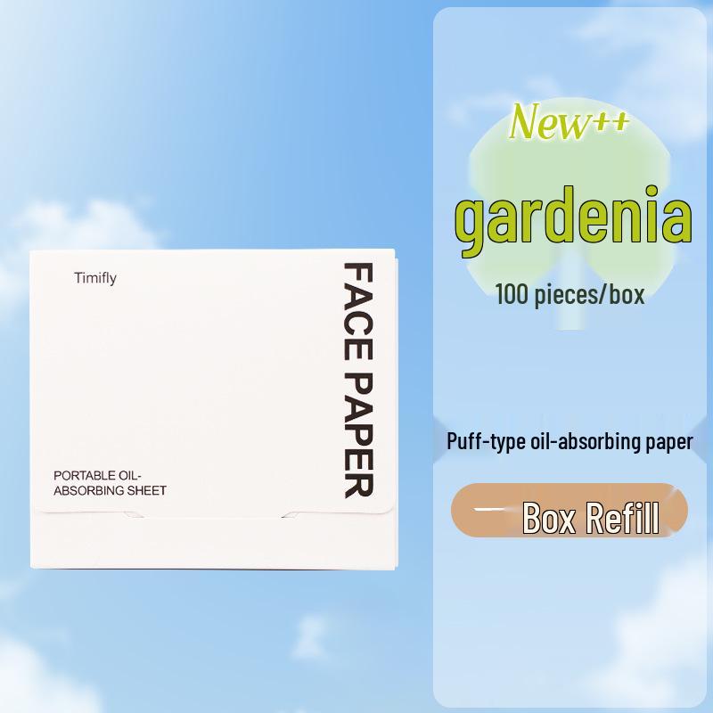 Timifly Puff-Style Oil-Absorbing Sheets with Mirror Box - 100 Sheets, Portable, Makeup-Safe