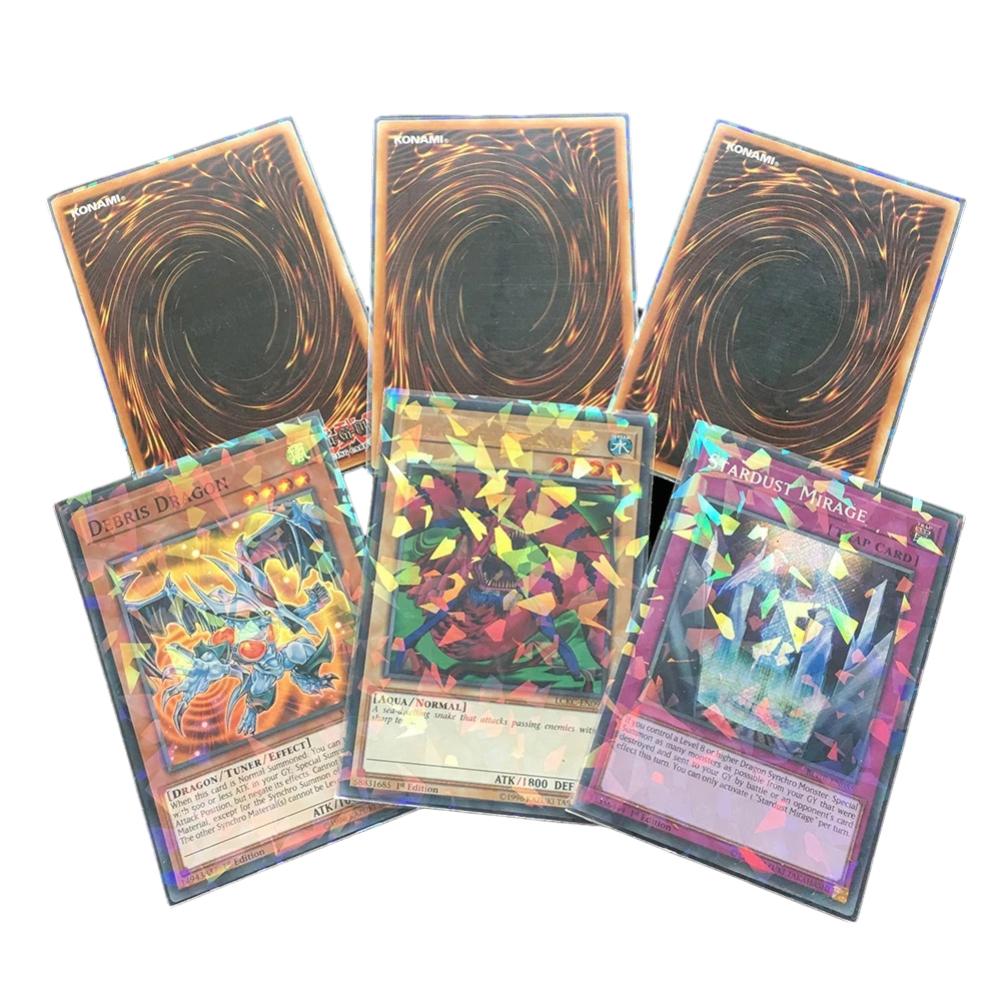 100 Stück 61 x 88/65 x 90 mm Kartenhüllen, Regenbogen-Laser-Kartenhüllen, Pokemon Yu-Gi-Oh-Kartenschutz